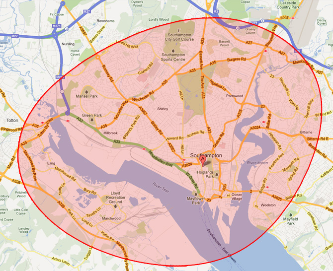 computer collection map of southampton.